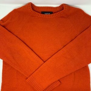 Orange Knit Grandpa Sweater